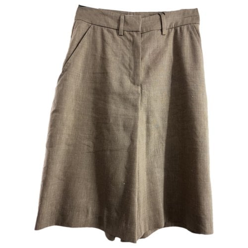 Pre-owned Ballantyne Linen Short Pants In Beige