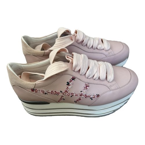 Pre-owned Hogan Leather Trainers In Pink