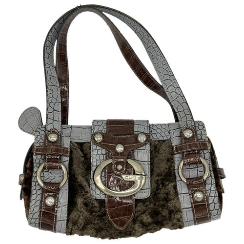 Pre-owned Guess Cloth Handbag In Brown