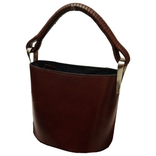 Pre-owned Kenzo Leather Handbag In Burgundy