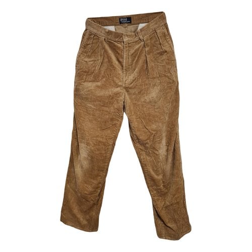 Pre-owned Polo Ralph Lauren Velvet Trousers In Beige
