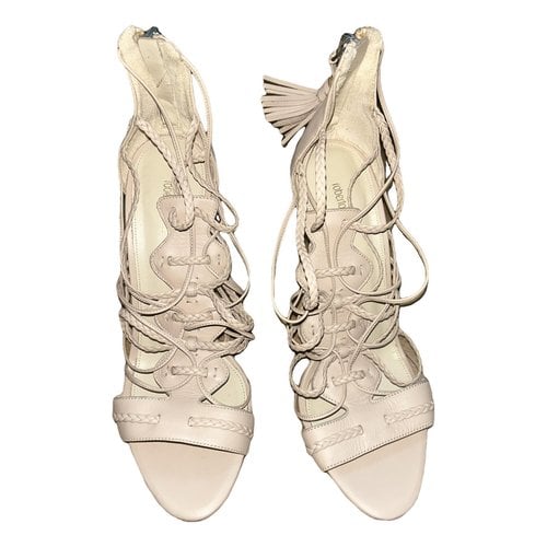 Pre-owned Roberto Cavalli Leather Sandals In Pink