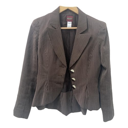 Pre-owned Kenzo Wool Short Vest In Brown