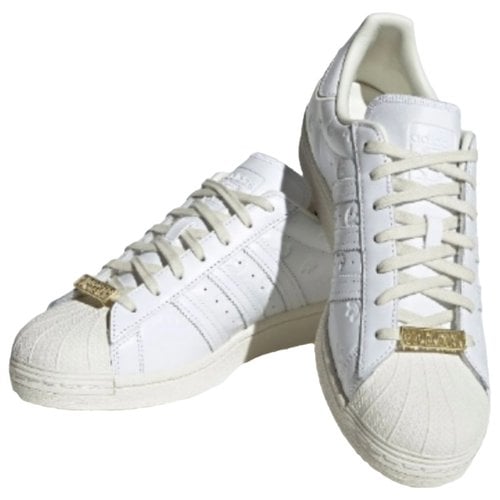 Pre-owned Adidas Originals Superstar Leather Low Trainers In White