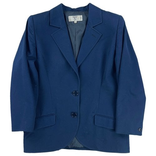 Pre-owned Valentino Wool Blazer In Blue