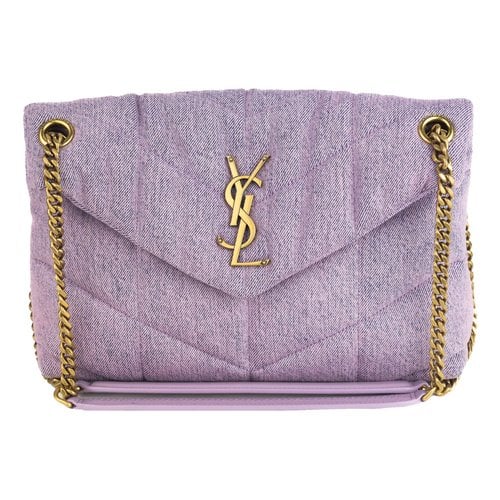 Pre-owned Saint Laurent Loulou Puffer Handbag In Purple