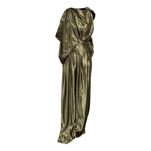 Pre-owned Roland Mouret Silk Jumpsuit In Gold