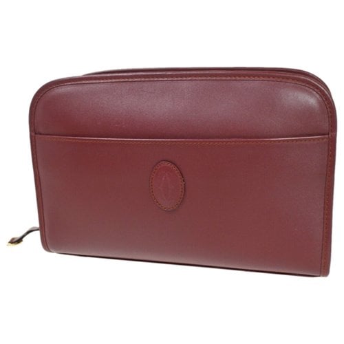 Pre-owned Cartier Leather Handbag In Red