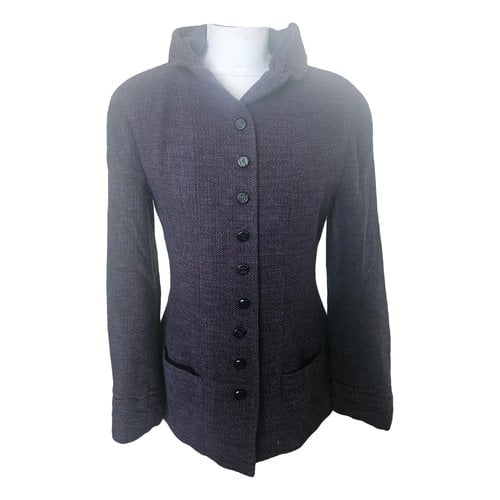 Pre-owned Chanel La Petite Veste Noire Wool Short Vest In Burgundy