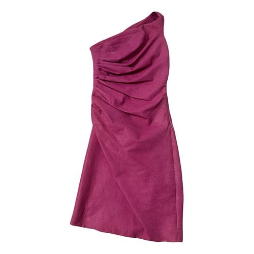Pre-owned Diane Von Furstenberg Leather Mid-length Dress In Pink