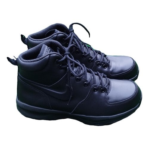 Pre-owned Nike Leather Riding Boots In Black