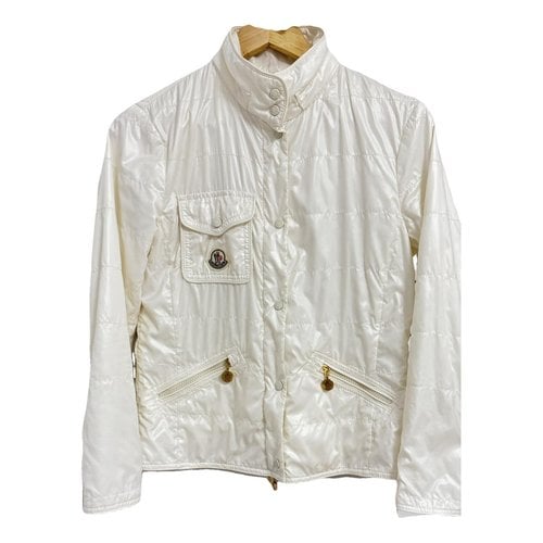 Pre-owned Moncler Biker Jacket In White