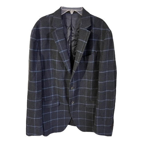 Pre-owned Massimo Dutti Wool Jacket In Blue