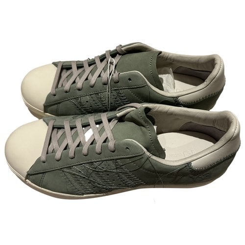 Pre-owned Y-3 By Yohji Yamamoto Leather Trainers In Green