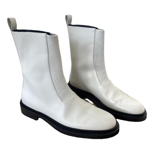 Pre-owned Jil Sander Leather Boots In White