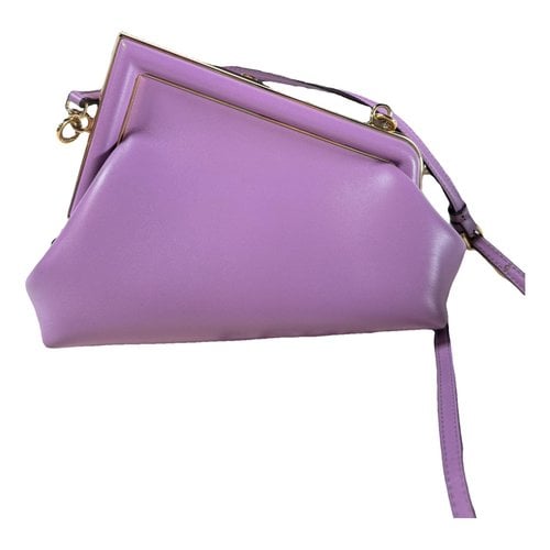 Pre-owned Fendi First Leather Bag In Purple