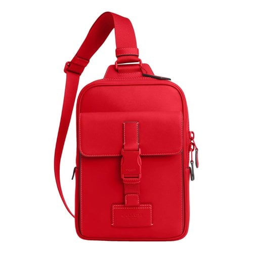 Pre-owned Coach Leather Weekend Bag In Red