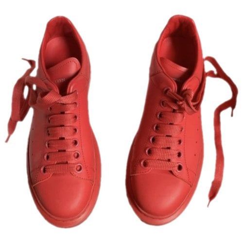 Pre-owned Alexander Mcqueen Leather Trainers In Red