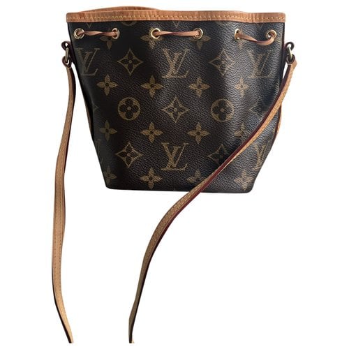 Pre-owned Louis Vuitton Nano Noé Cloth Handbag In Brown