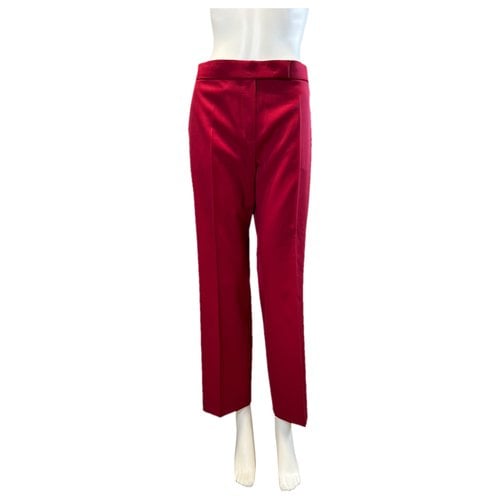 Pre-owned Max Mara Atelier Wool Straight Pants In Red