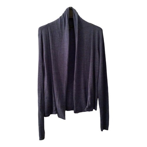 Pre-owned Eileen Fisher Wool Cardigan In Blue
