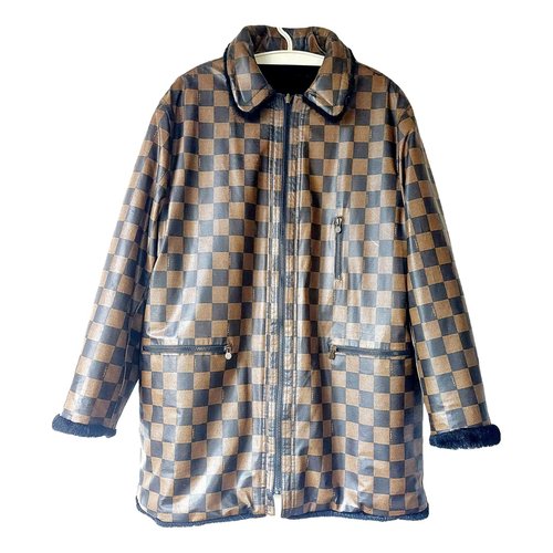 Pre-owned Fendi Faux Fur Coat In Brown