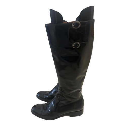 Pre-owned Fratelli Rossetti Patent Leather Boots In Black