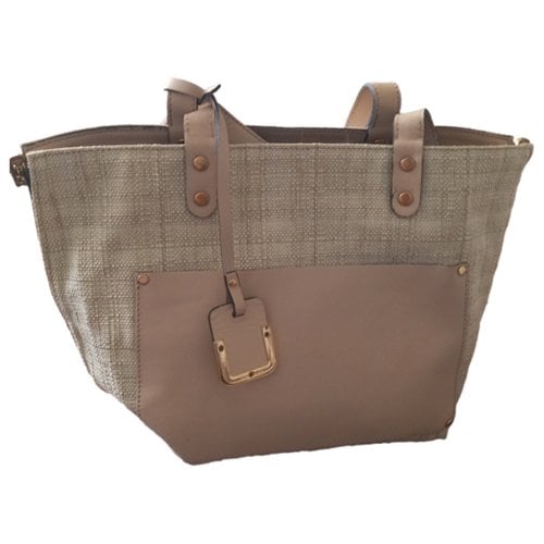 Pre-owned Innue' Leather Handbag In Beige