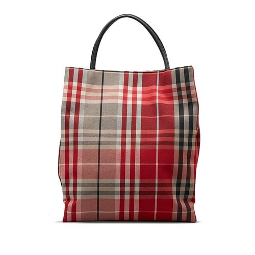 Pre-owned Burberry Leather Tote In Red