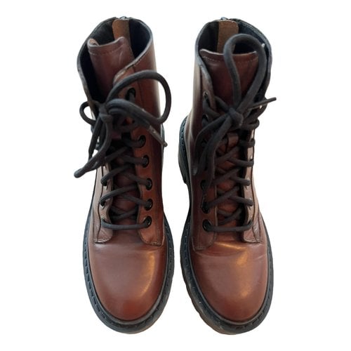 Pre-owned Kenzo Leather Boots In Brown