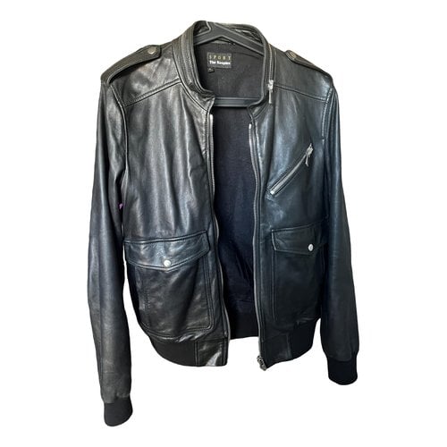Pre-owned The Kooples Leather Vest In Black