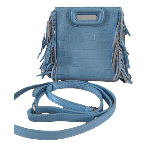 Pre-owned Maje Leather Crossbody Bag In Blue