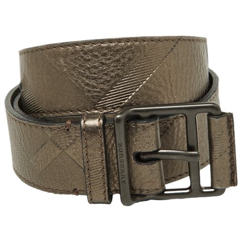Pre-owned Burberry Leather Belt In Metallic