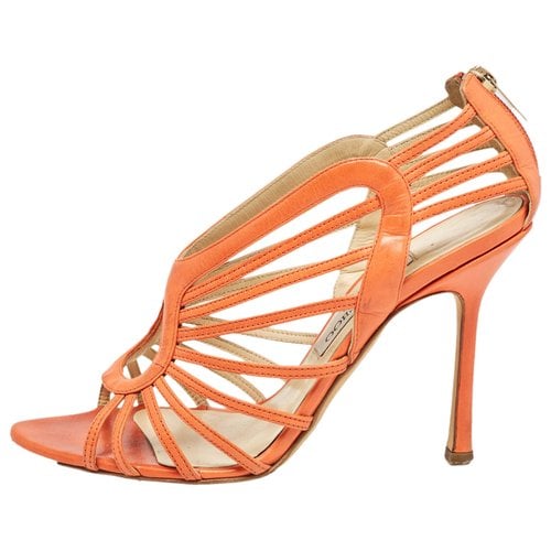 Pre-owned Jimmy Choo Patent Leather Sandal In Orange