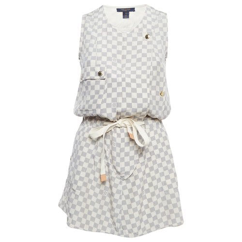 Pre-owned Louis Vuitton Silk Dress In White