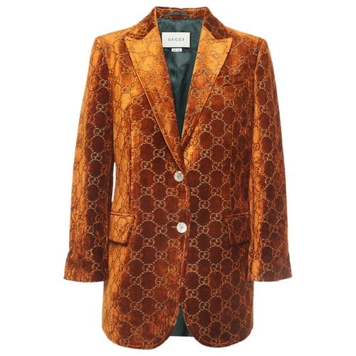 Pre-owned Gucci Velvet Jacket In Brown