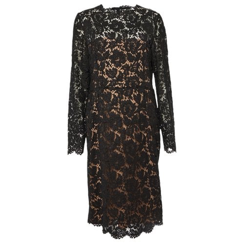 Pre-owned Valentino Lace Dress In Black