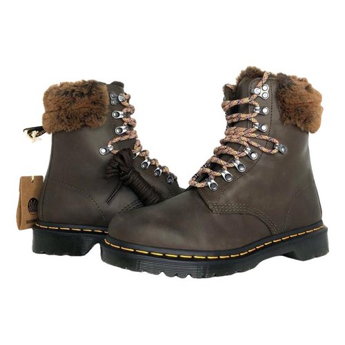 Pre-owned Dr. Martens Faux Fur Snow Boots In Brown