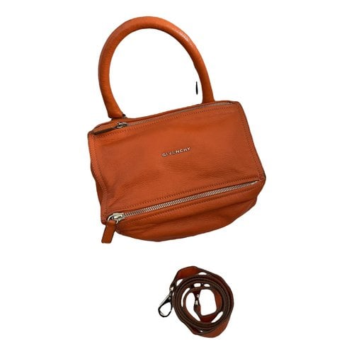 Pre-owned Givenchy Pandora Leather Handbag In Orange