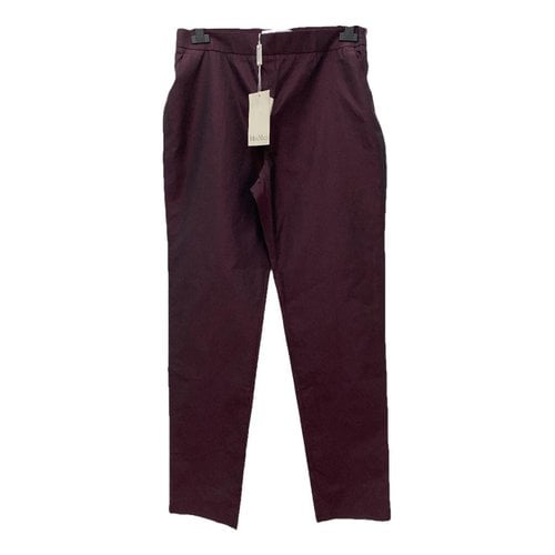 Pre-owned Max Mara Silk Trousers In Purple
