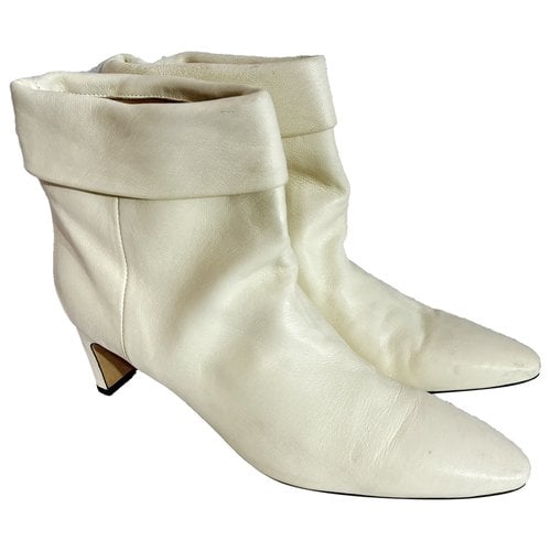 Pre-owned Dear Frances Leather Boots In White