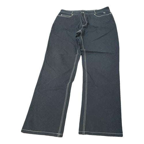 Pre-owned Burberry Straight Pants In Blue
