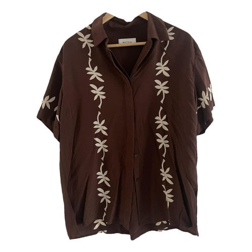 Pre-owned Matteau Silk Blouse In Brown