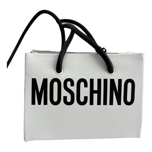 Pre-owned Moschino Leather Handbag In White