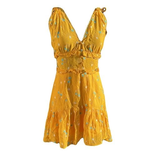 Pre-owned Karina Grimaldi Mini Dress In Yellow