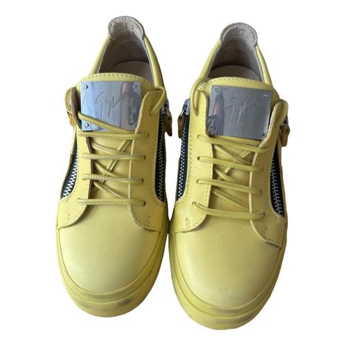 Pre-owned Giuseppe Zanotti Nicki Leather Trainers In Yellow