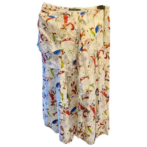 Pre-owned Ferragamo Silk Maxi Skirt In Multicolour