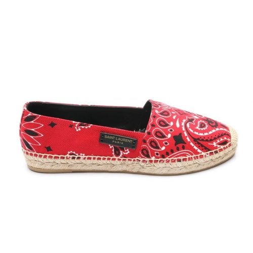 Pre-owned Saint Laurent Cloth Flats In Red