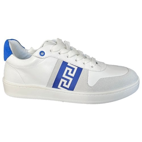 Pre-owned Versace Leather Trainers In White
