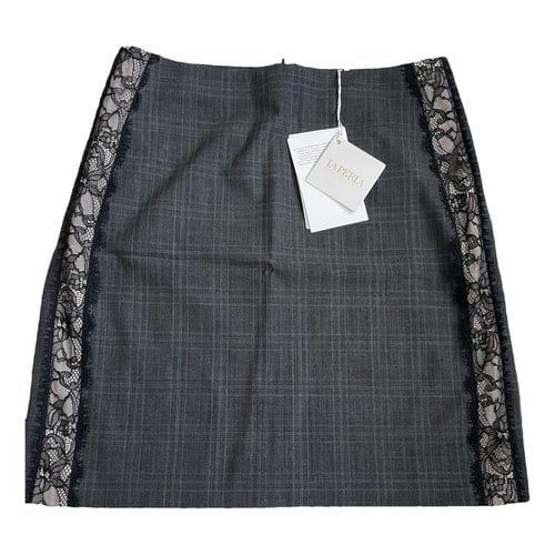 Pre-owned La Perla Wool Mini Skirt In Grey